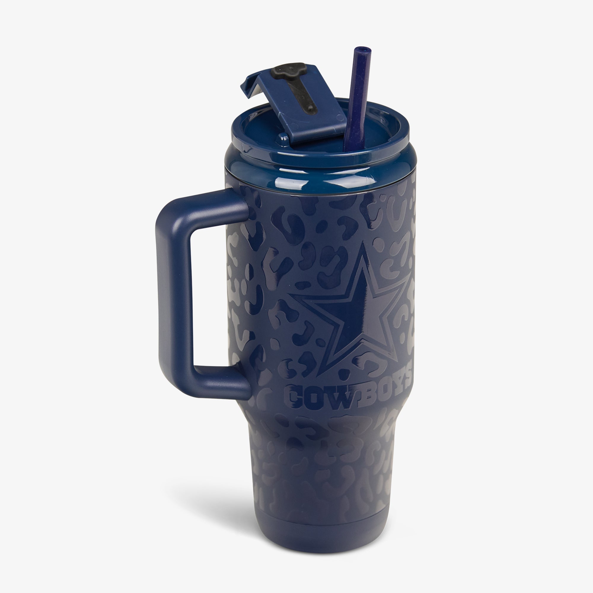 NFL 32 Oz Leopard Flip ‘n’ Sip Travel Mug L8 - Cowboys - Product View