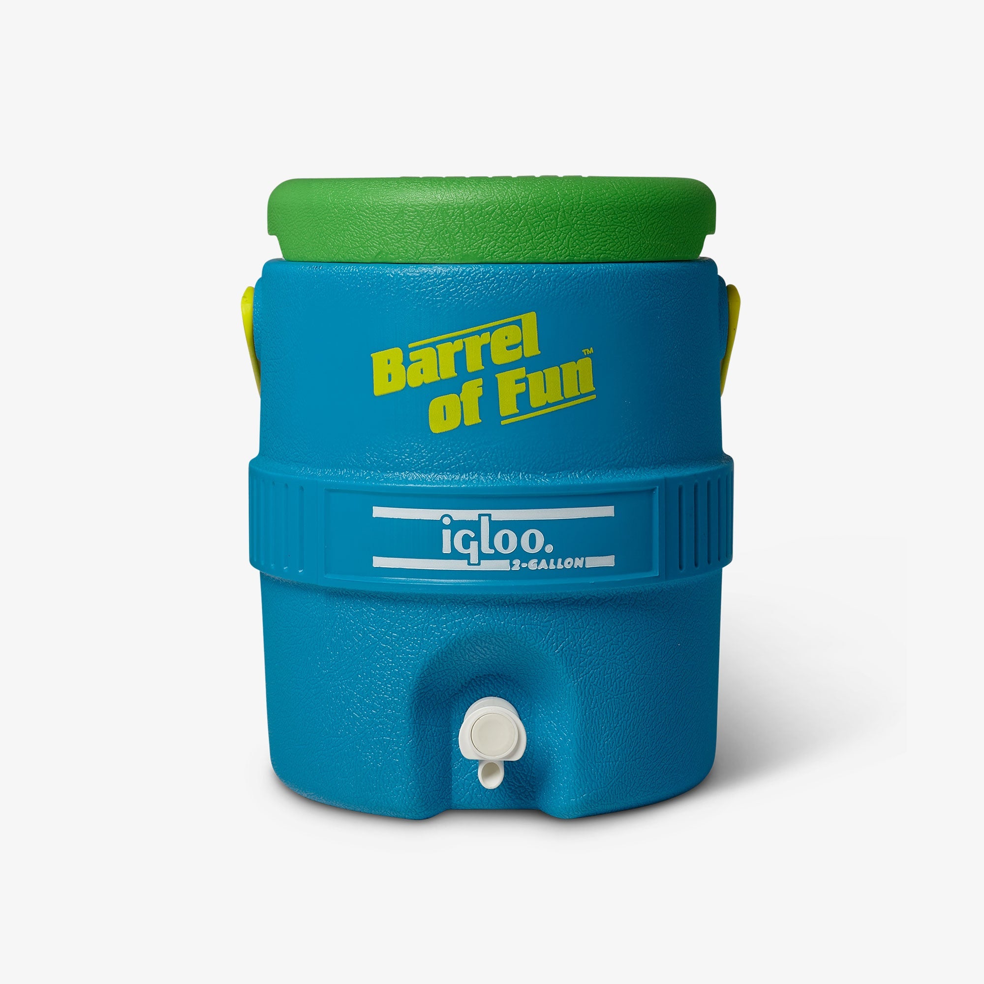 Retro Barrel of Fun 2 Gallon Jug F9 - Fiesta Blue - Front View