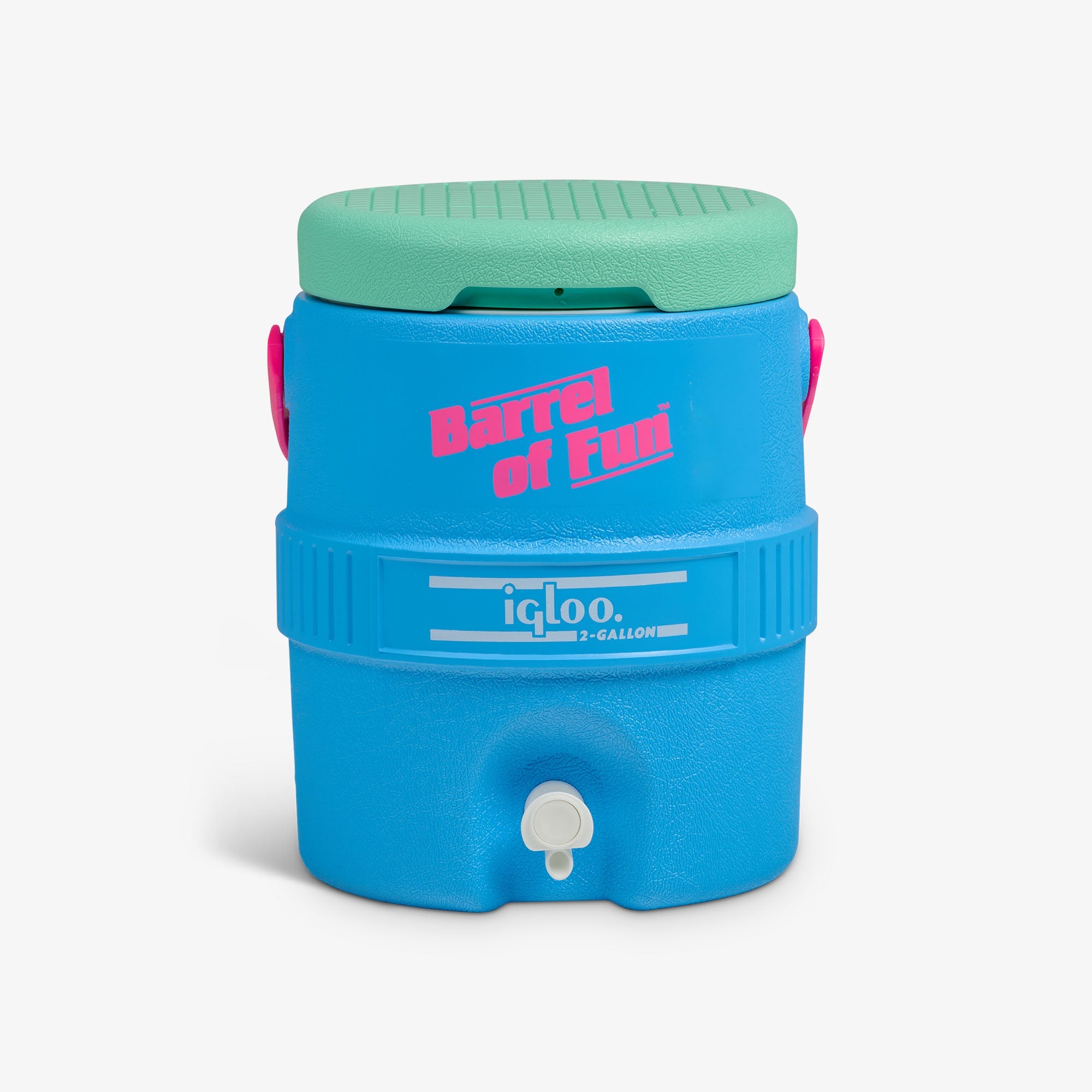 Retro Barrel of Fun 2 Gallon Jug F9 - Carolina Blue - Front View