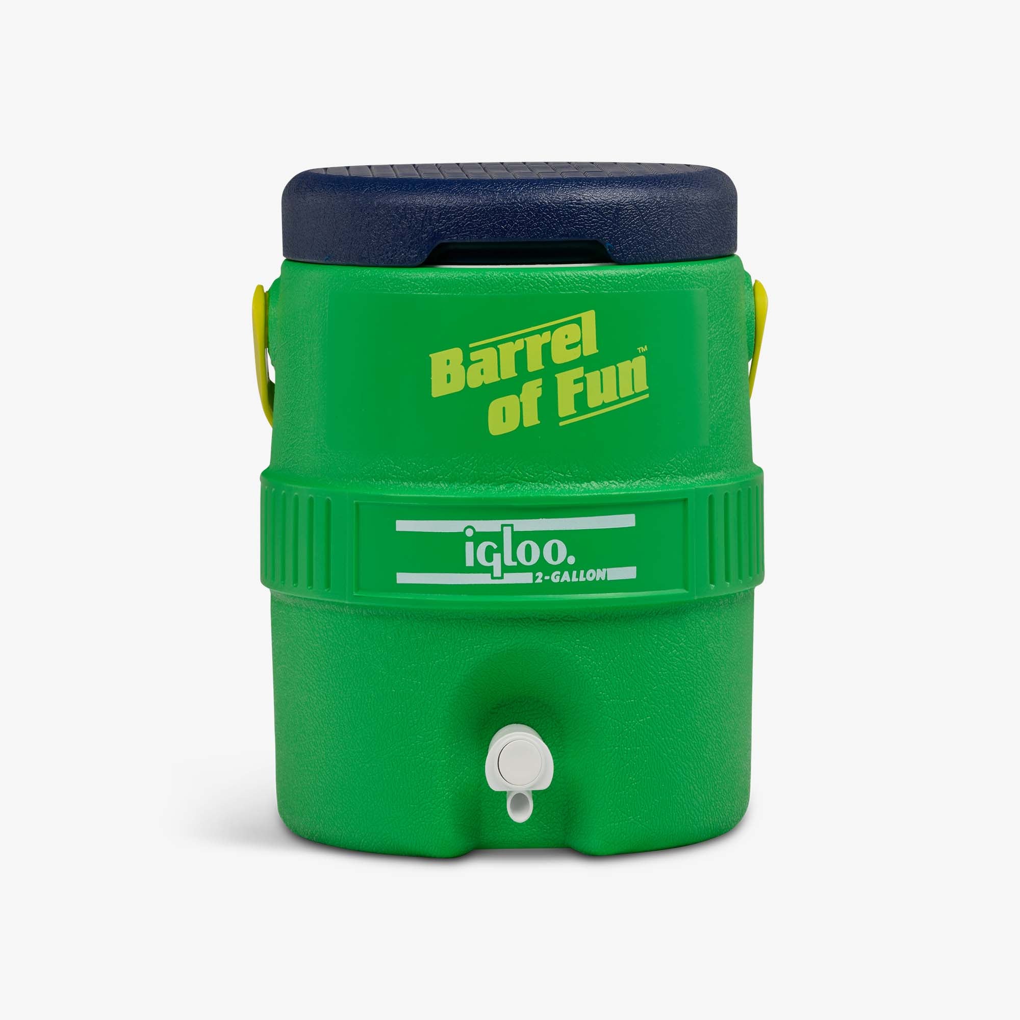Retro Barrel of Fun 2 Gallon Jug F9 - Whistle Green - Front View