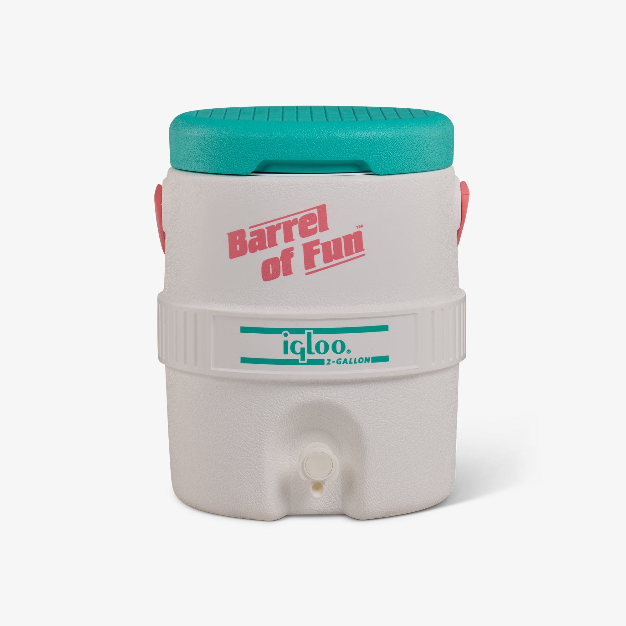 Retro Barrel of Fun 2 Gallon Jug F9 - White - Front View