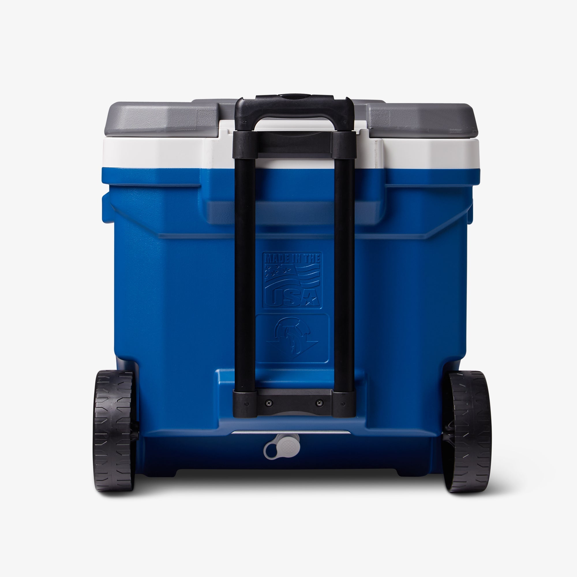 Latitude 60 Qt Roller Cooler V7 - Blue - Back View
