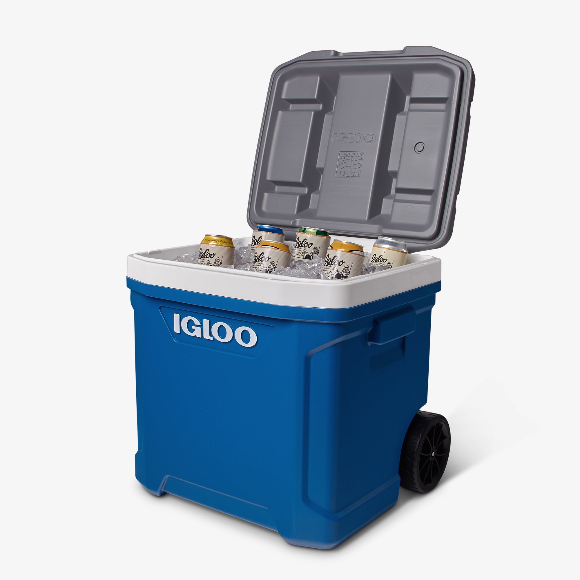 Latitude 60 Qt Roller Cooler V7 - Blue - Product View