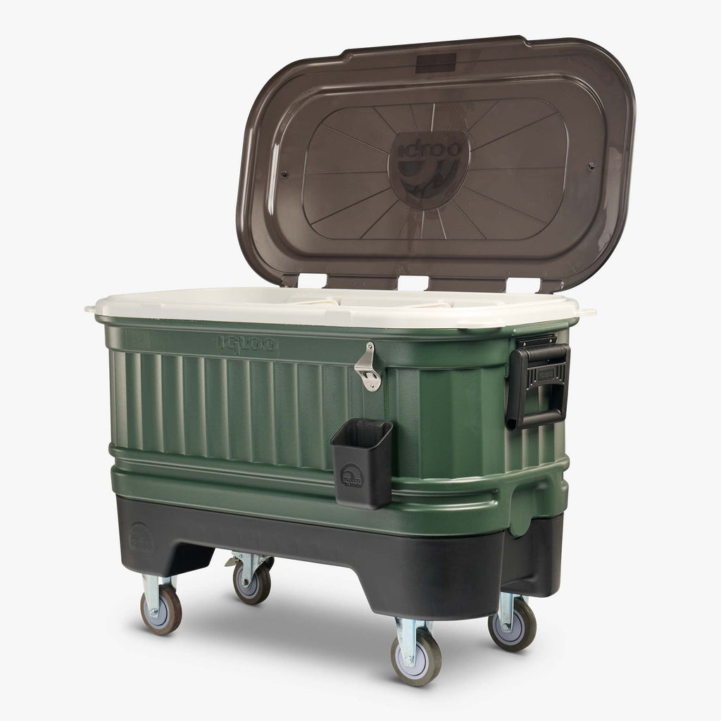 Party Bar 125 Qt Cooler T7 - Oil Green - Open View
