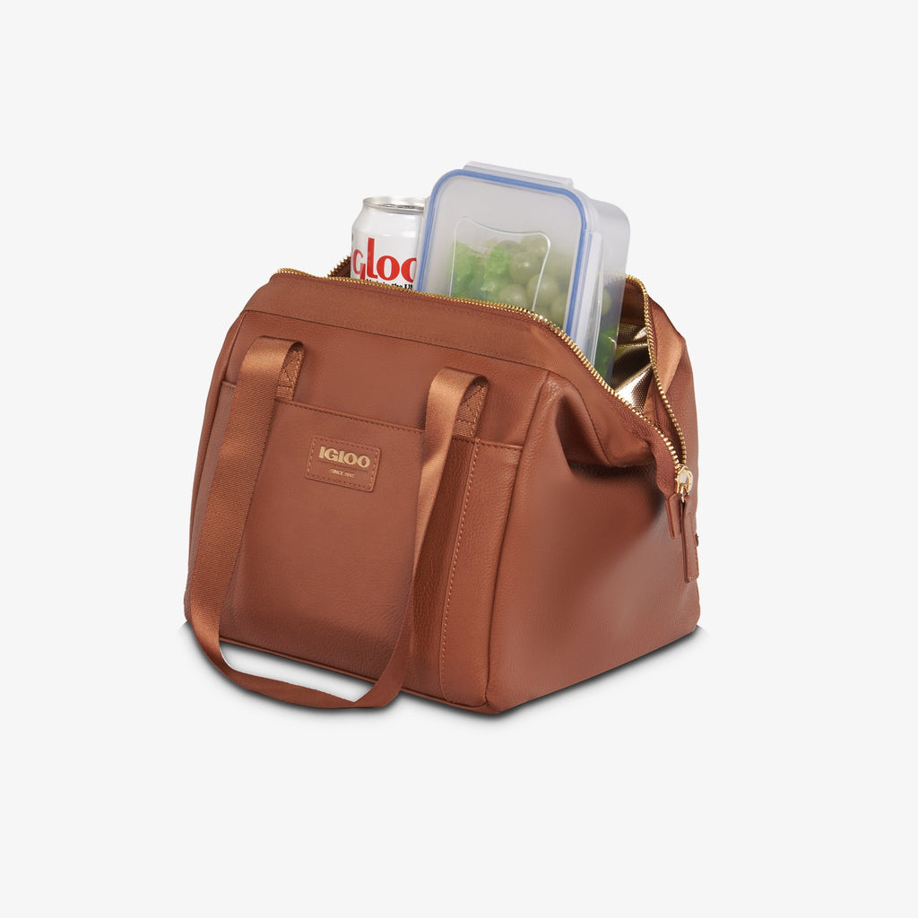 Igloo Luxe® Lunch Tote Cooler Bag Q7 - Cognac - Product View