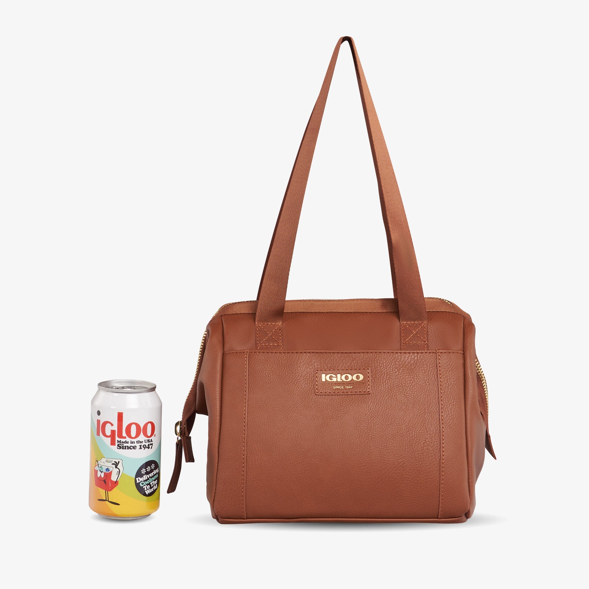 Igloo Luxe® Lunch Tote Cooler Bag Q7 - Cognac - Product View