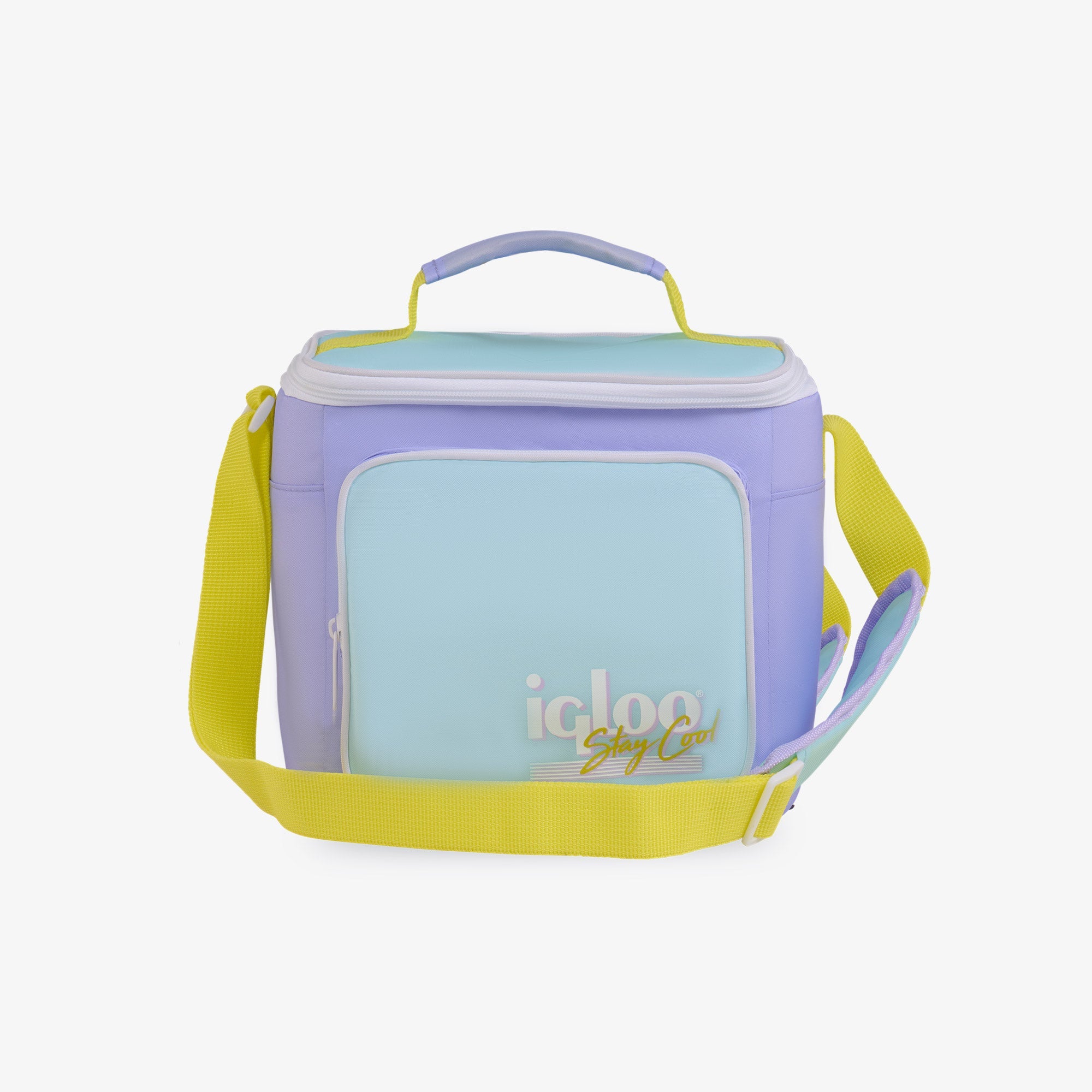 Retro Square Lunch Bag N6 - Lilac - Front View