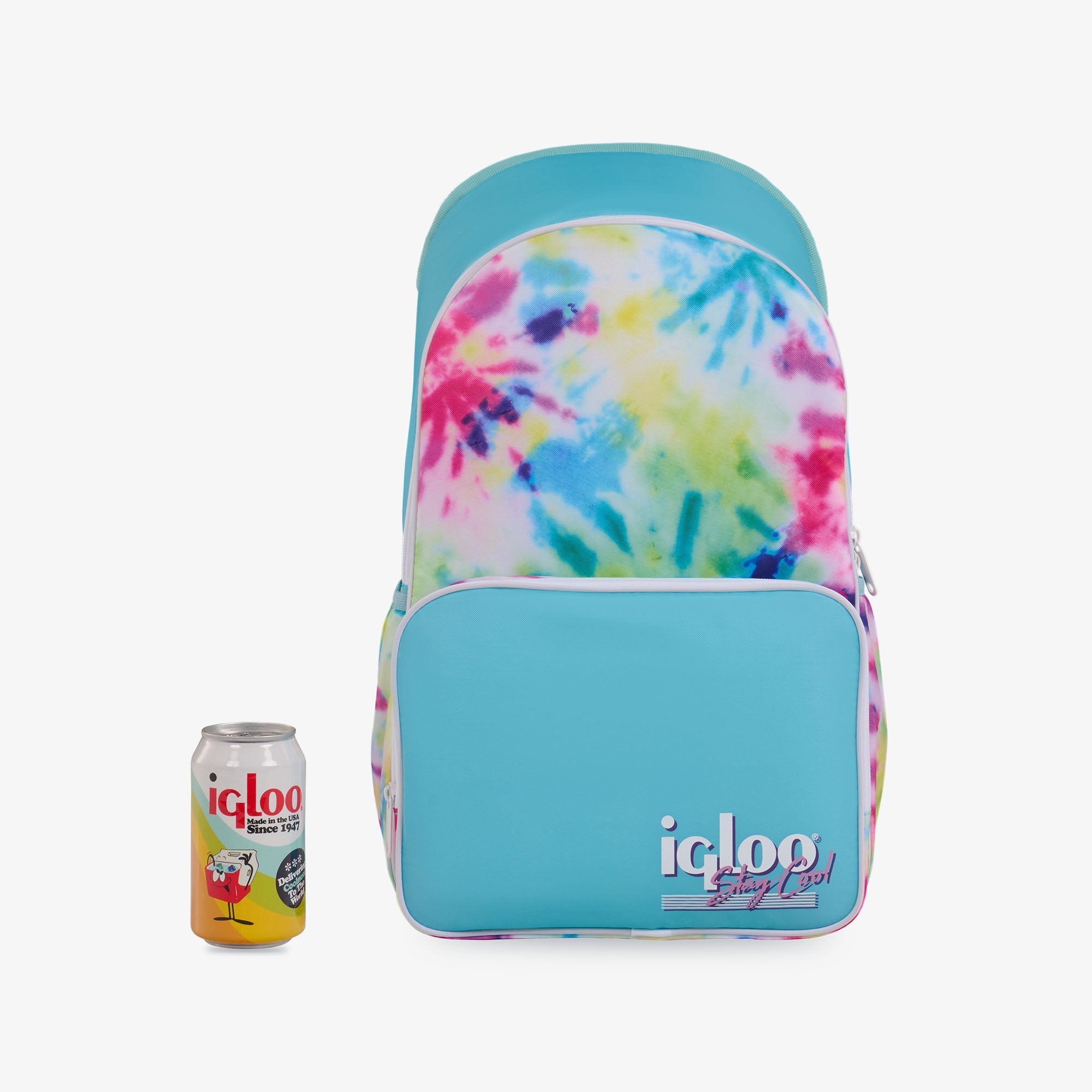 Retro Backpack Cooler Z5 - Tie-Dye - Size View