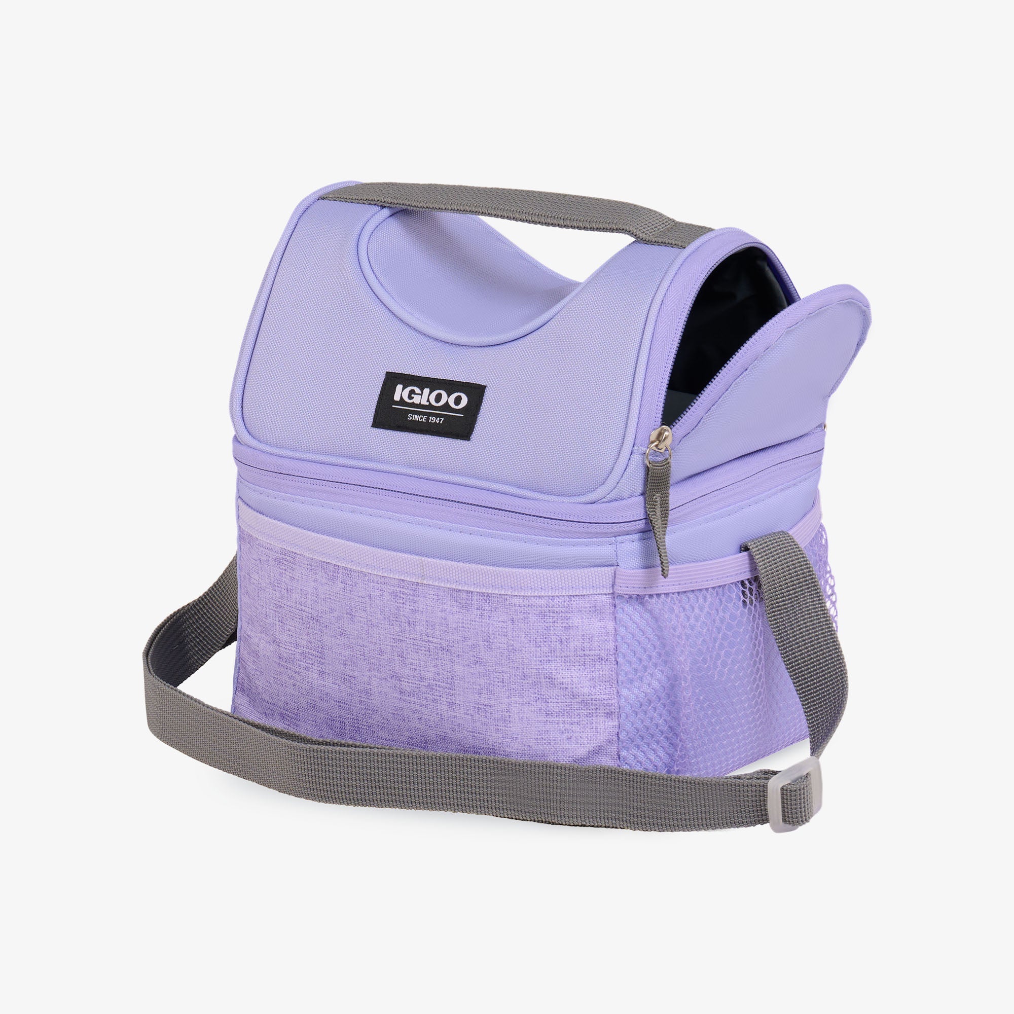 Kids Everyday Lunch Gripper Cooler Bag U7 - Lilac - Open View