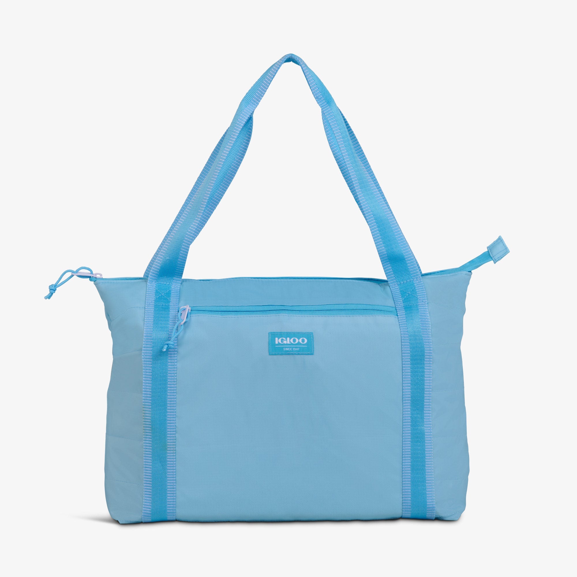 Packable Puffer 20-Can Cooler Bag L7 - Powder Blue - Front View