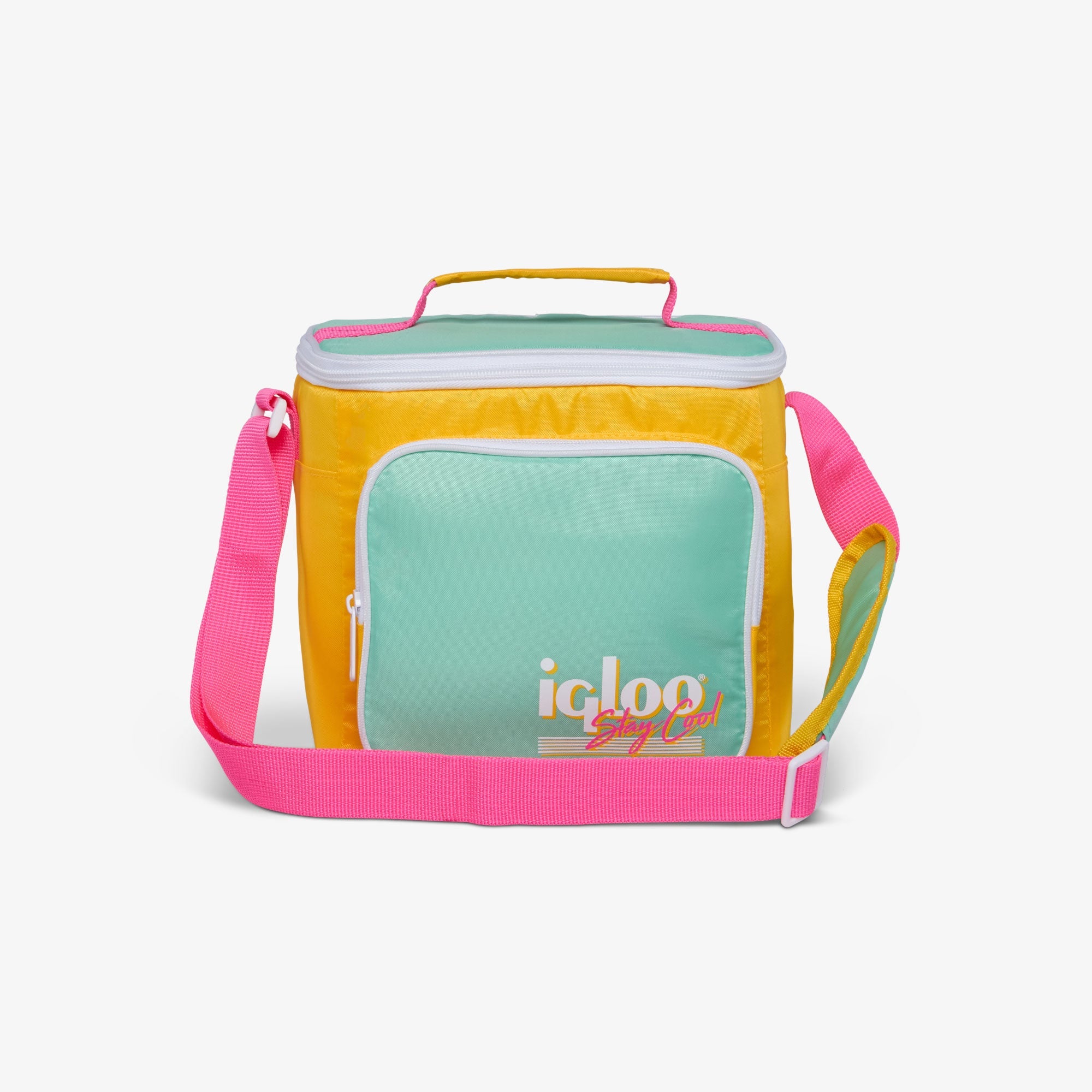 Retro Square Lunch Bag N6 - Yellow - Front View