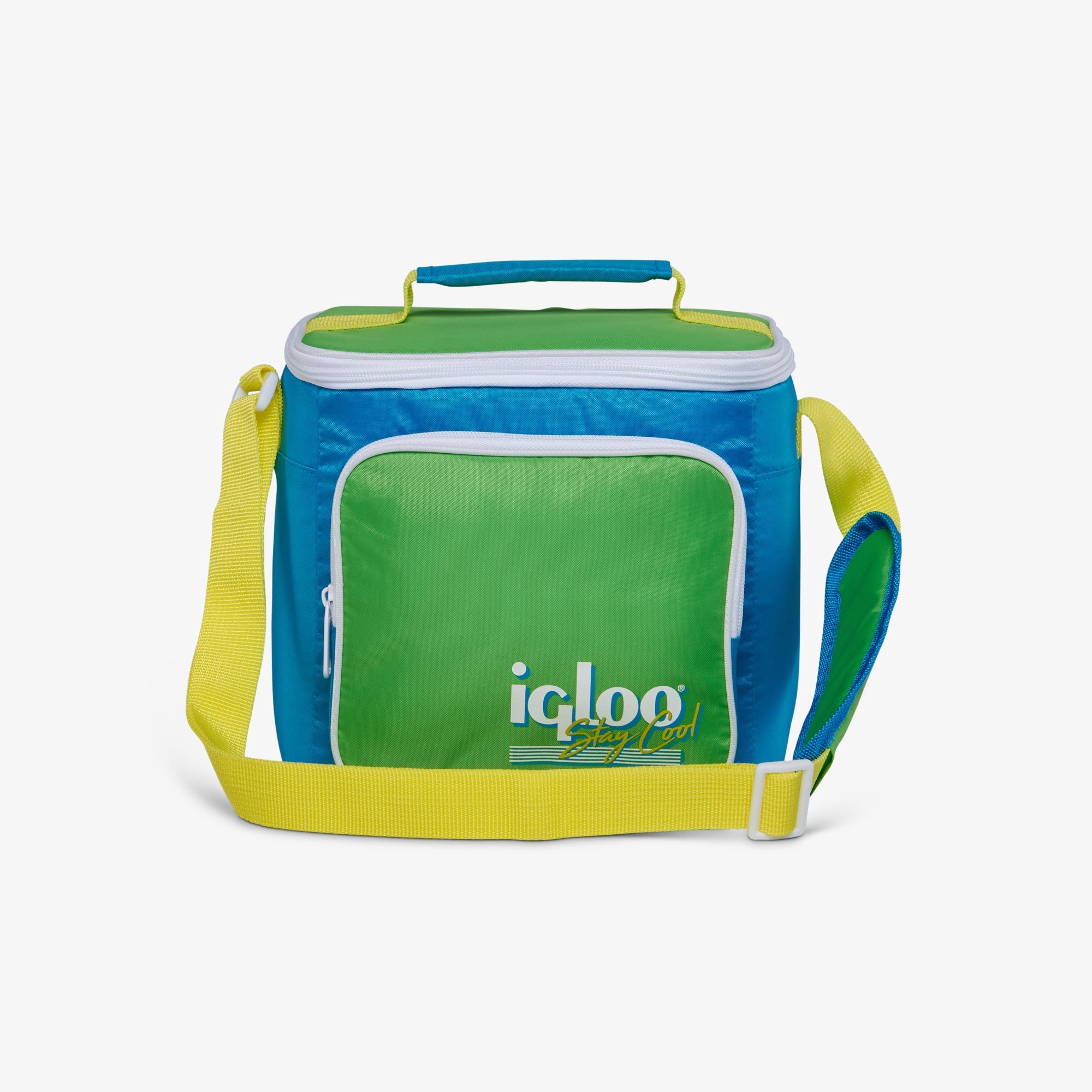 Retro Square Lunch Bag N6 - Fiesta Blue - Front View