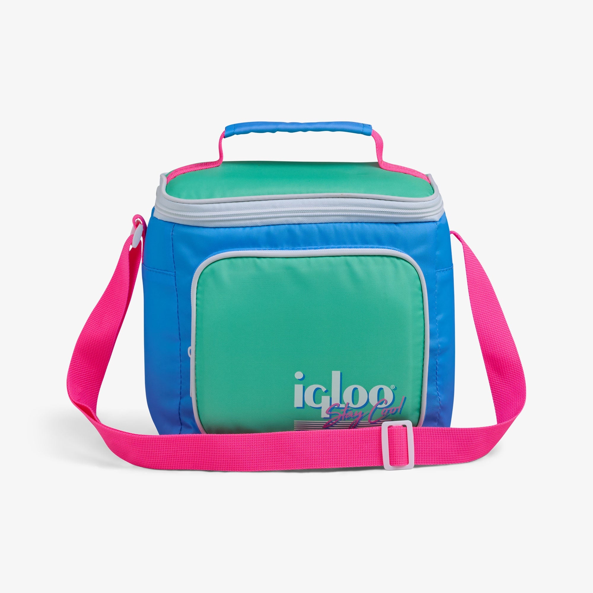 Retro Square Lunch Bag N6 - Carolina Blue - Front View