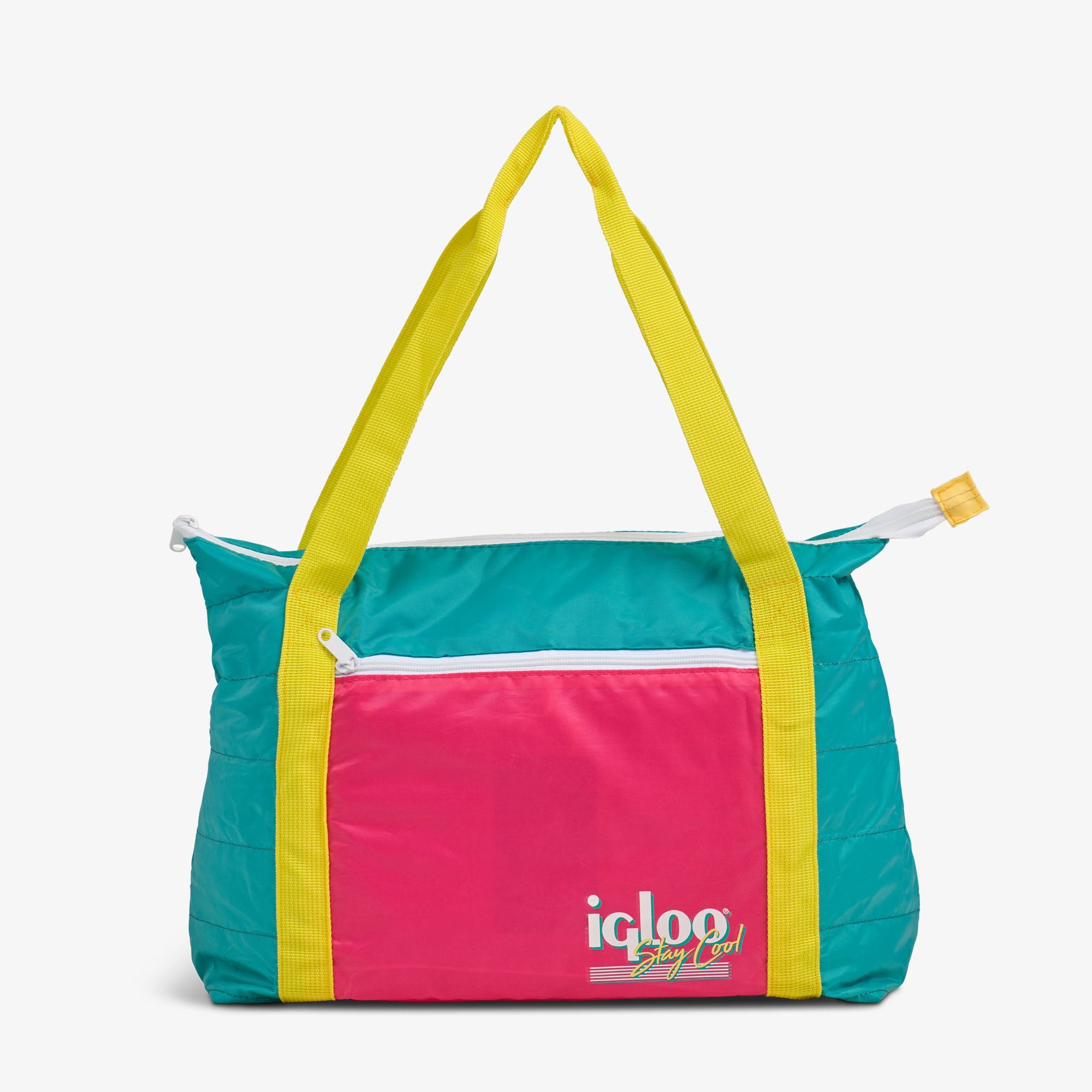 Retro Packable Puffer 20-Can Cooler Bag D4 - Jade - Strap View