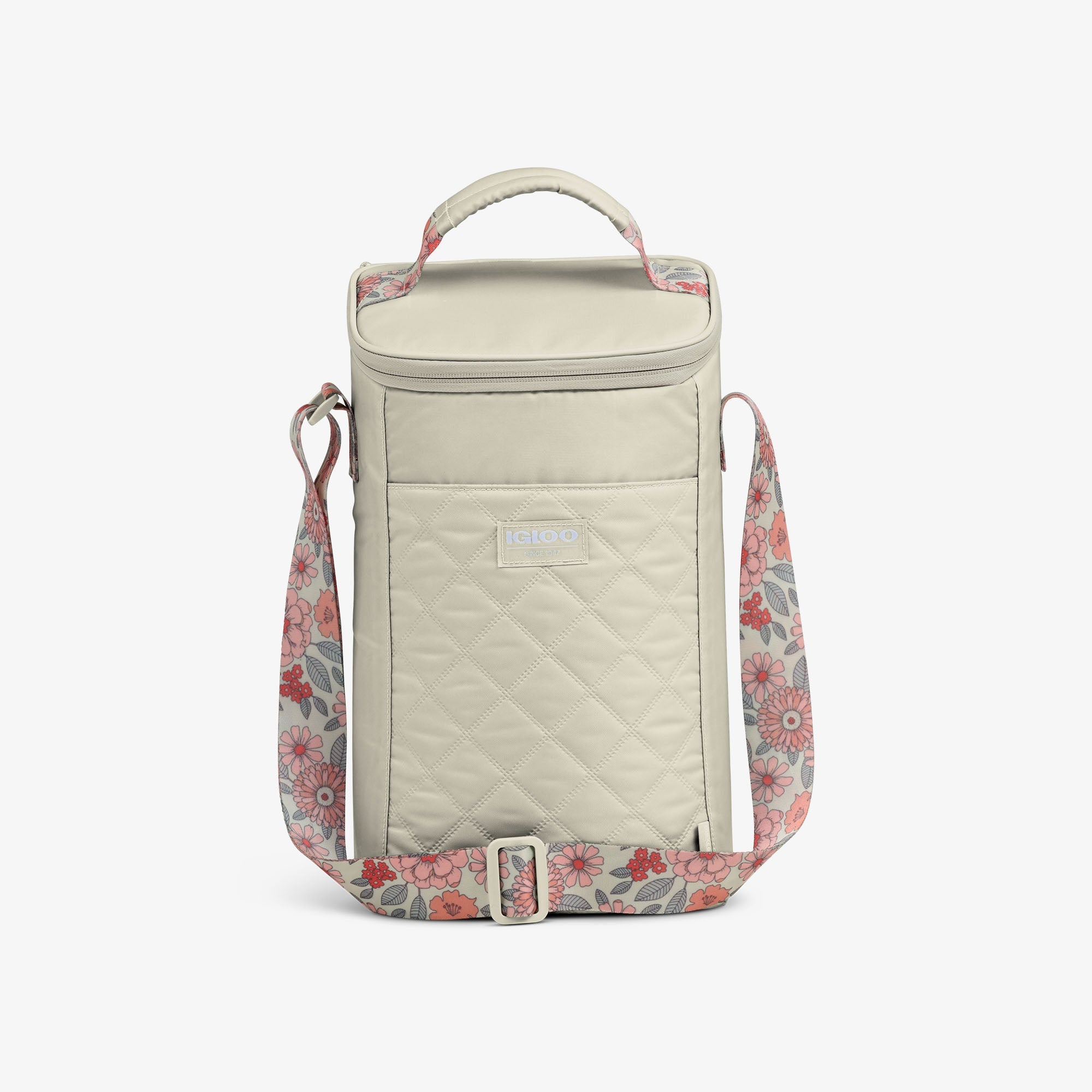 Floral MaxCold® DUO Vertical Crossbody Cooler Bag S2 - Linen - Product View
