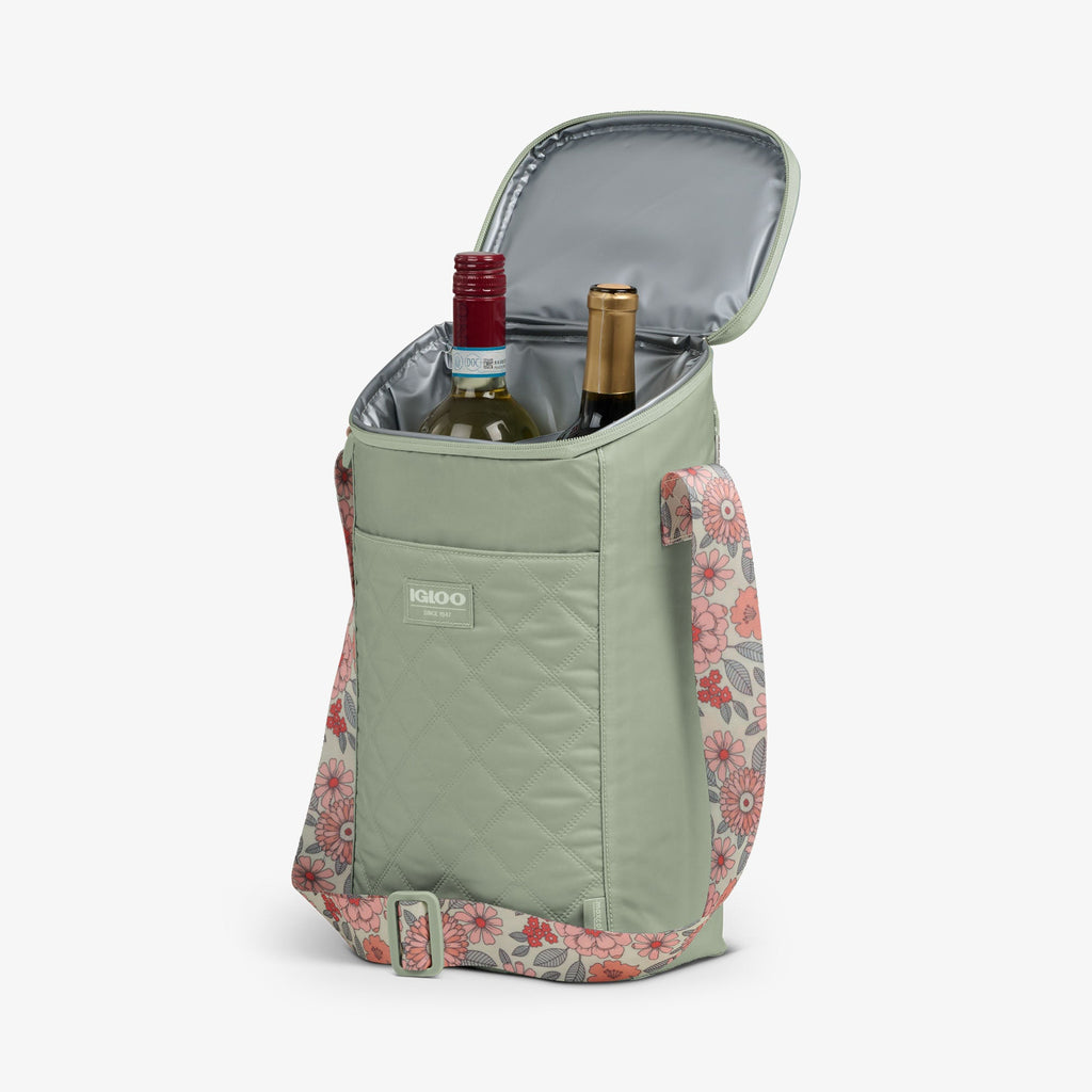 Floral MaxCold® DUO Vertical Crossbody Cooler Bag S2 - Sage - Product View