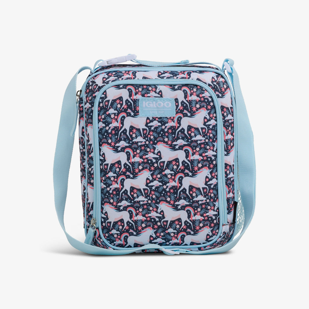 Kids Lunch Vertical Cooler + Bento Box G9 - Unicorns - Front View