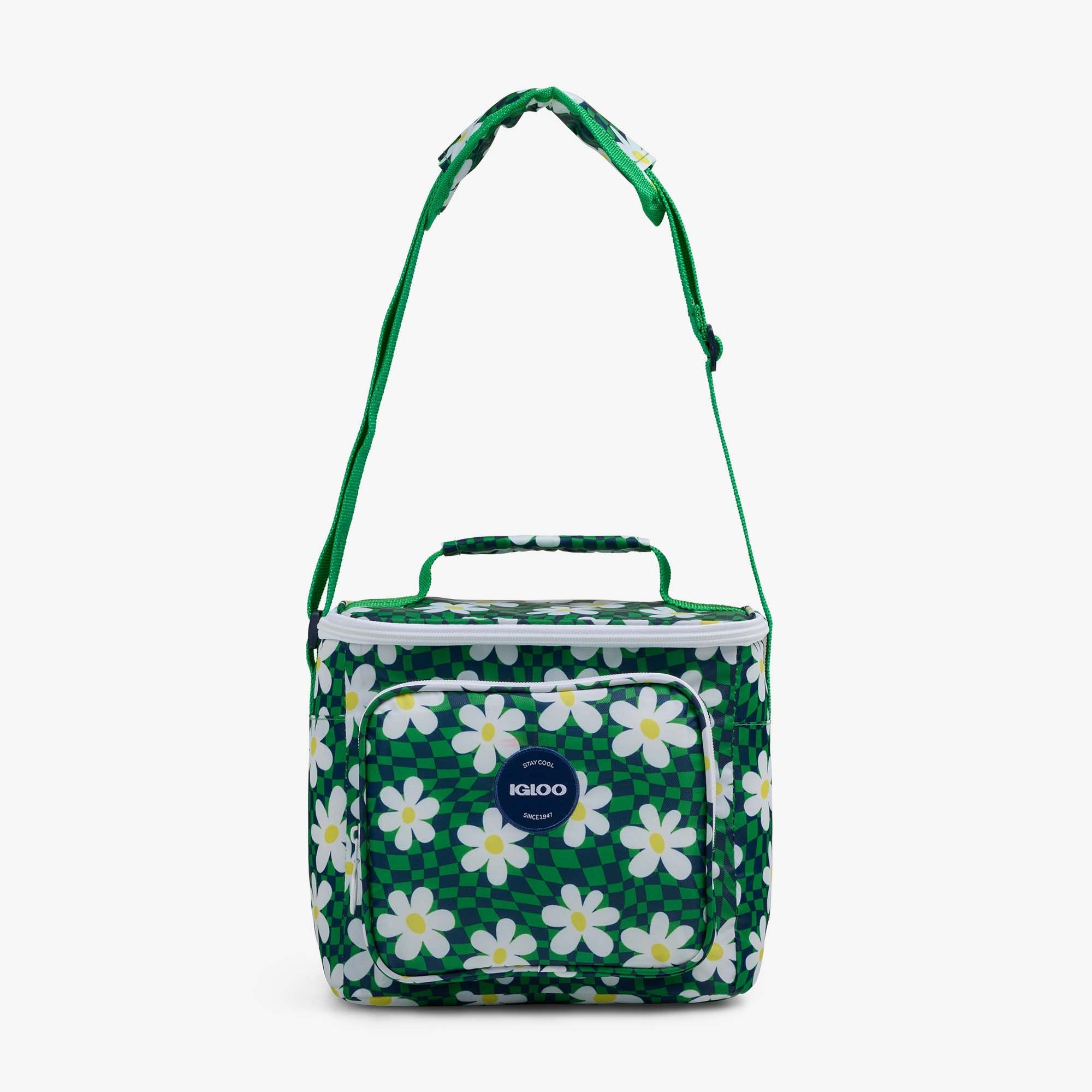 Retro Square Lunch Bag N6 - Psychedelic Daisy - Strap View