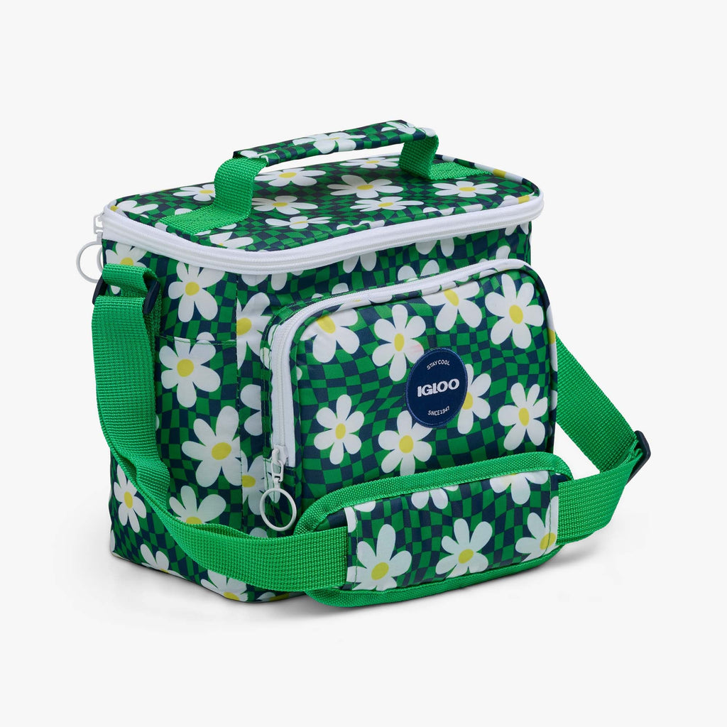 Retro Square Lunch Bag N6 - Psychedelic Daisy - Product View