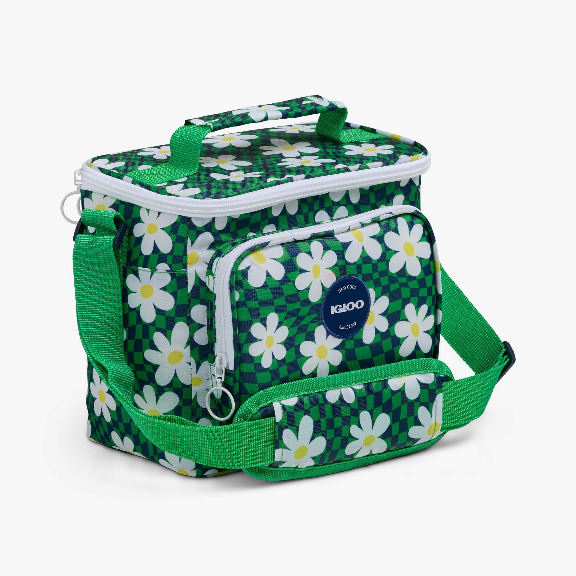 Retro Square Lunch Bag N6 - Psychedelic Daisy - Product View