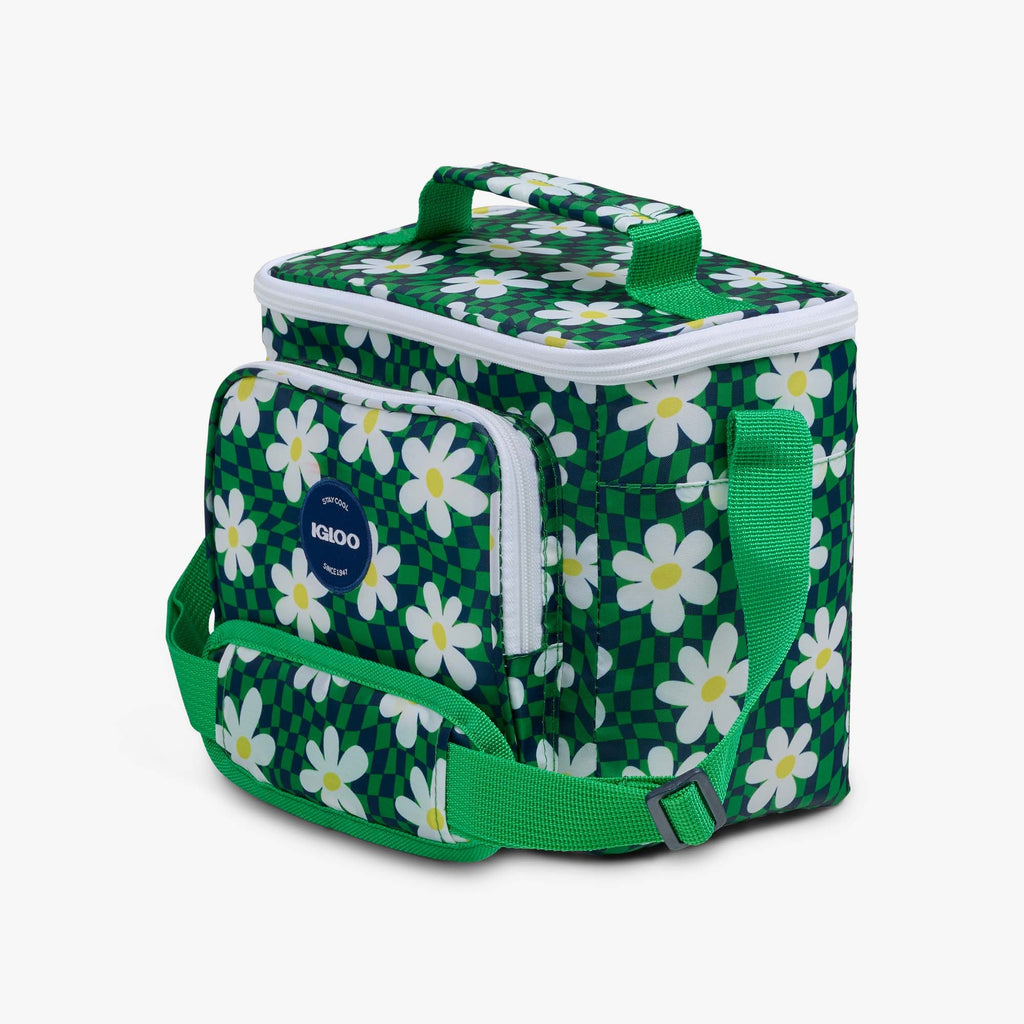 Retro Square Lunch Bag N6 - Psychedelic Daisy - Product View