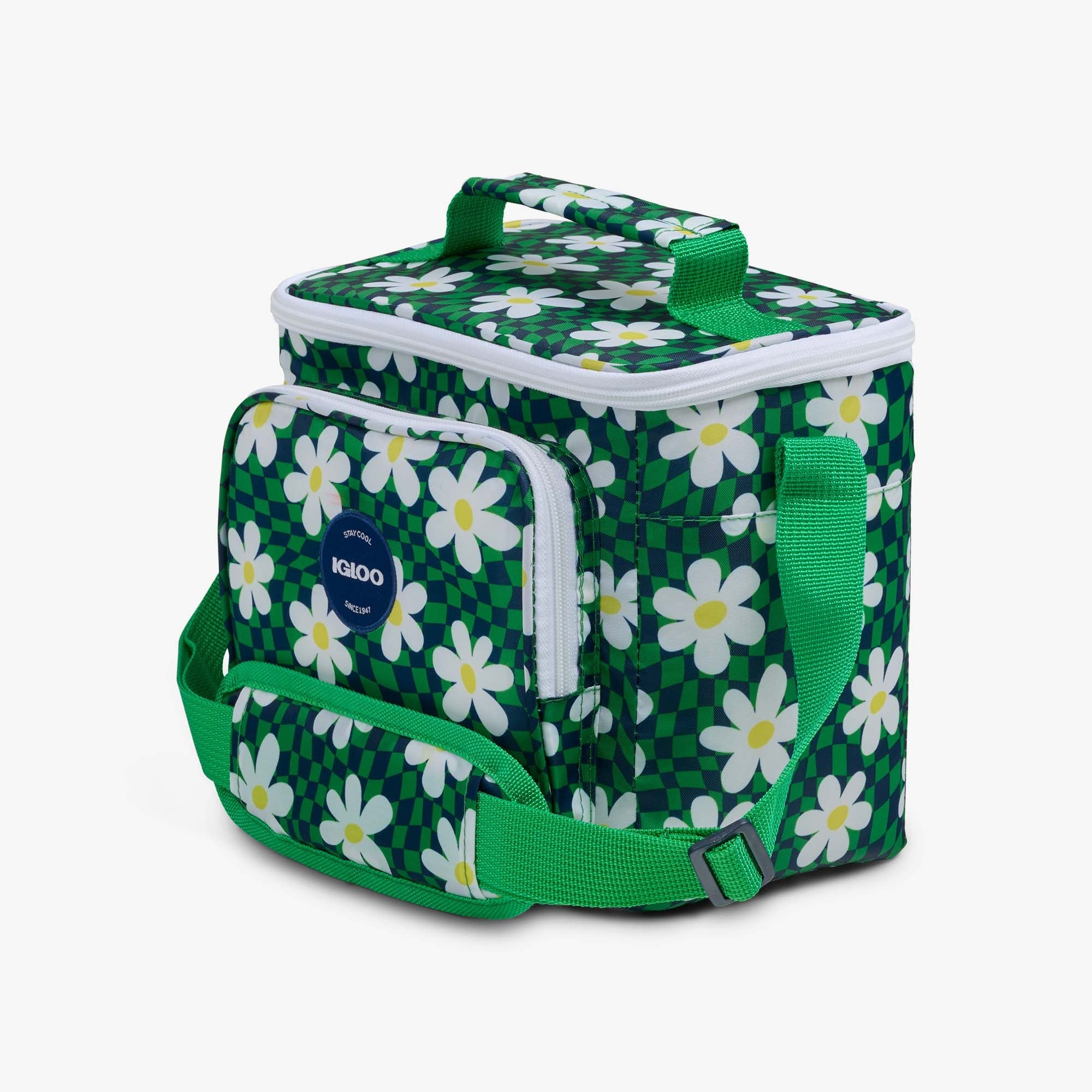 Retro Square Lunch Bag N6 - Psychedelic Daisy - Product View