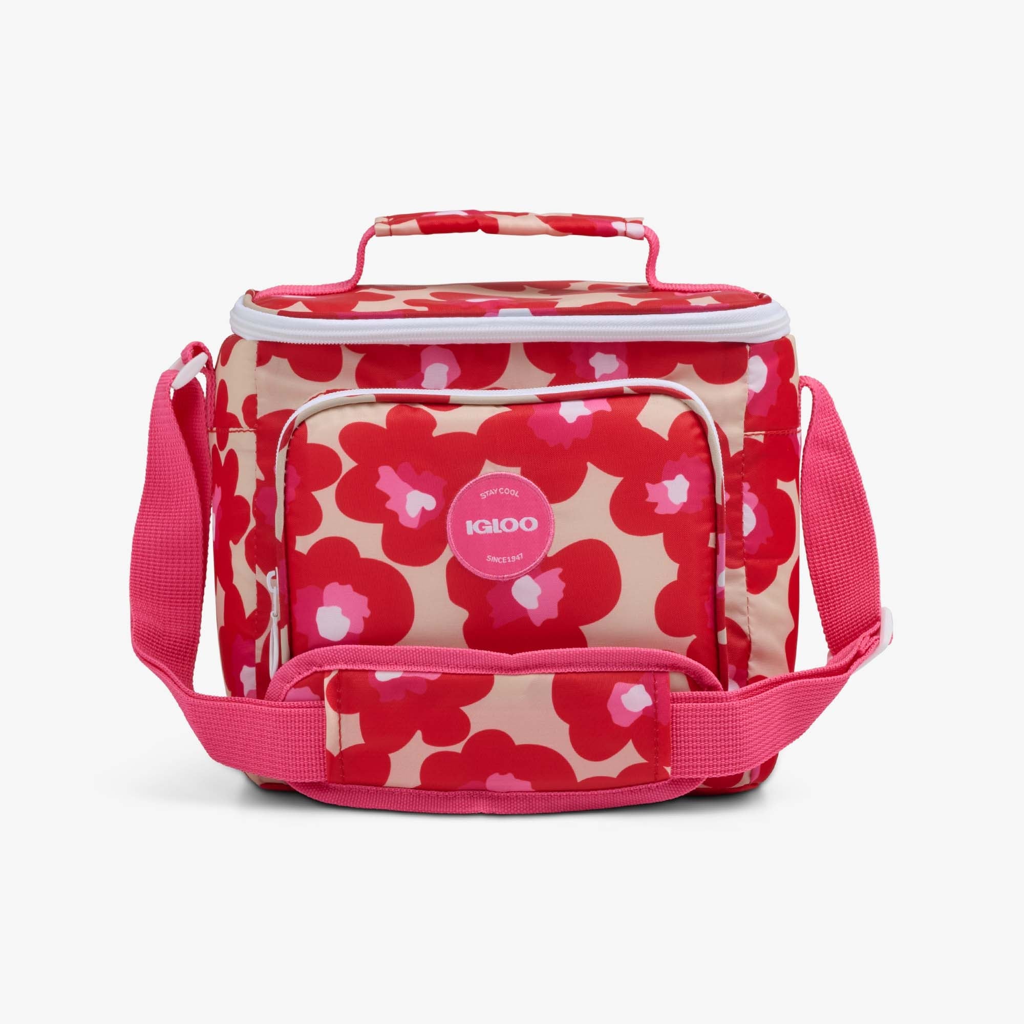 Retro Square Lunch Bag N6 - Mod Floral - Front View