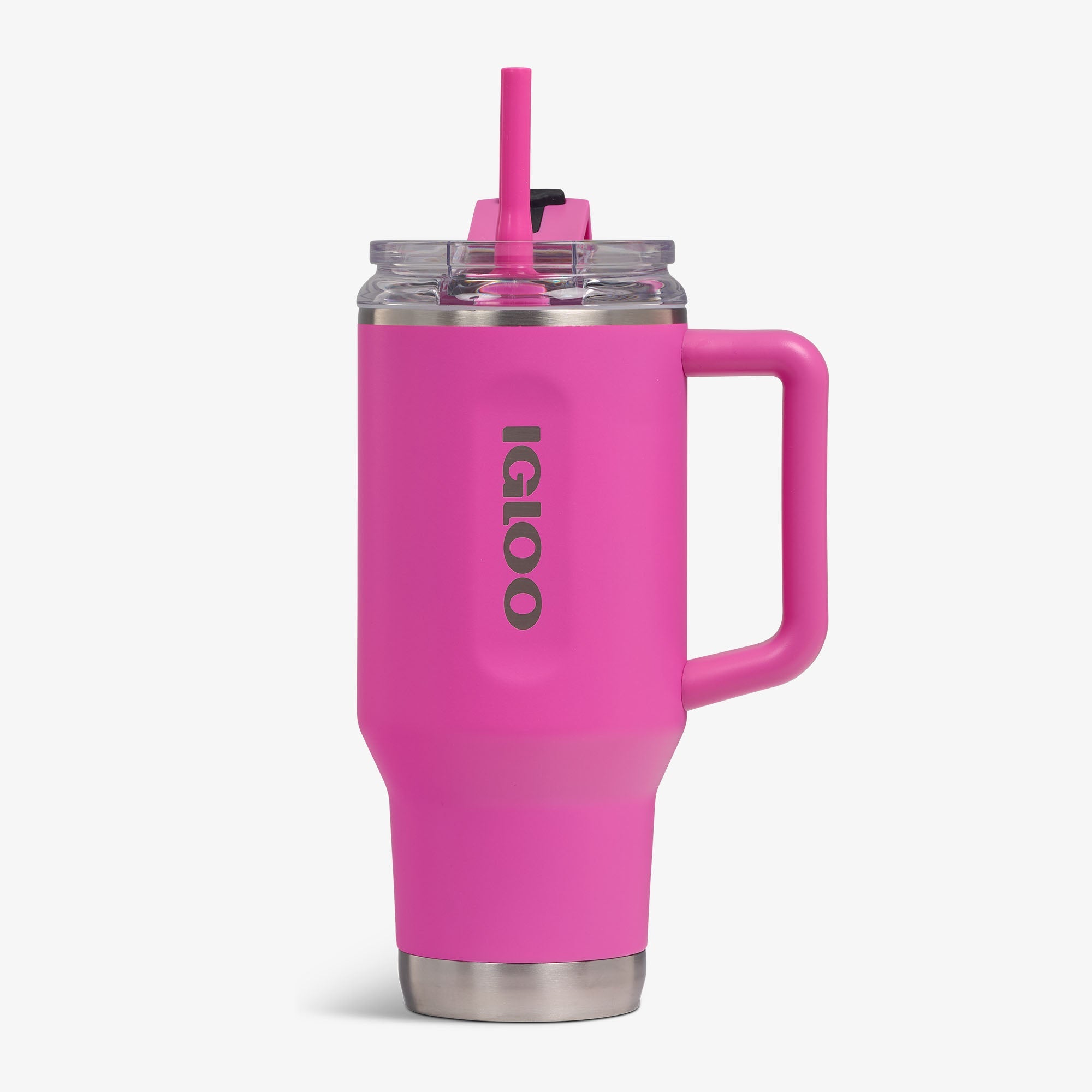 32 Oz Flip ‘n’ Sip Travel Mug X1 - Pink Fizz - Pink Fizz - Custom - Front View