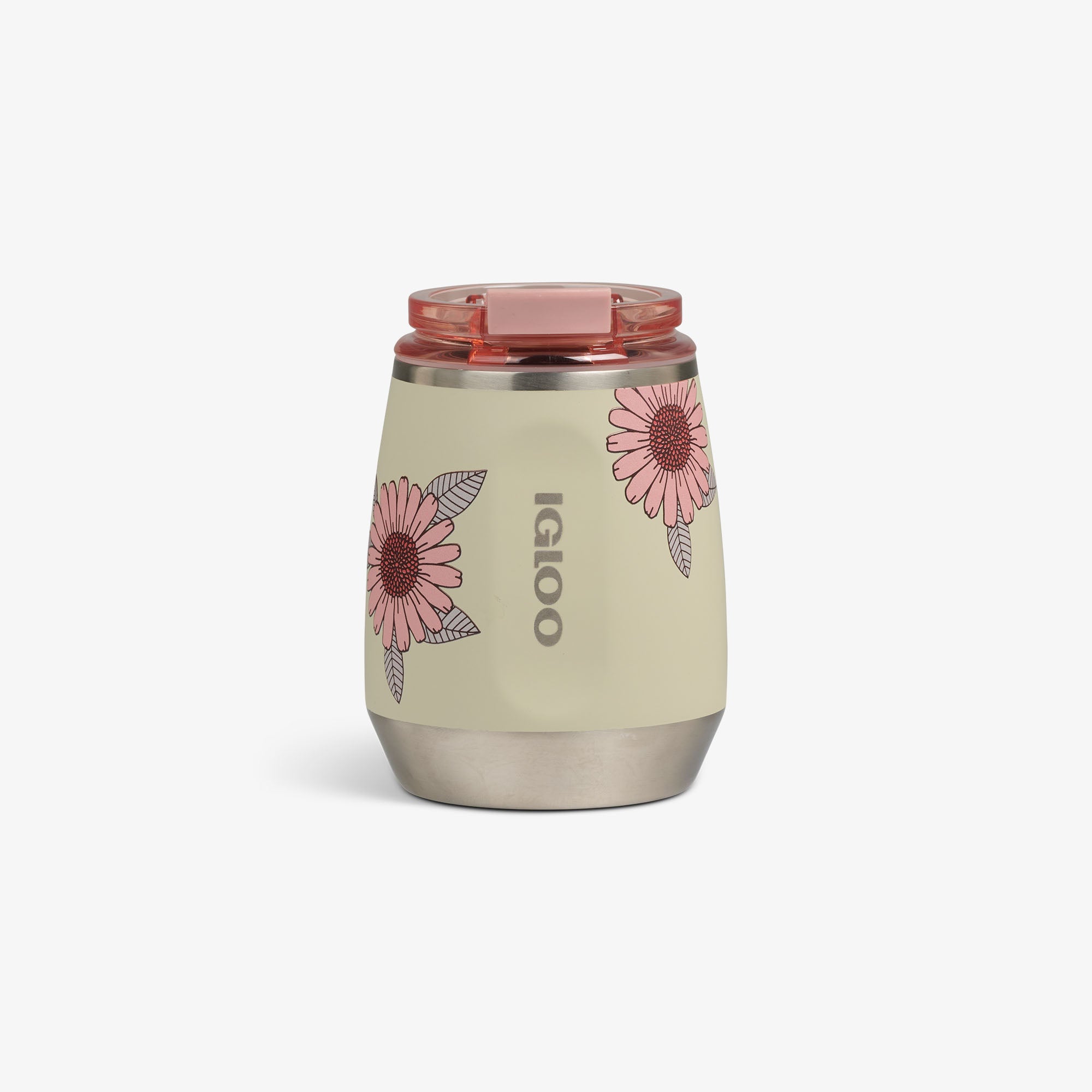 Floral 10 Oz Wine Tumbler R6 - Linen - Front View