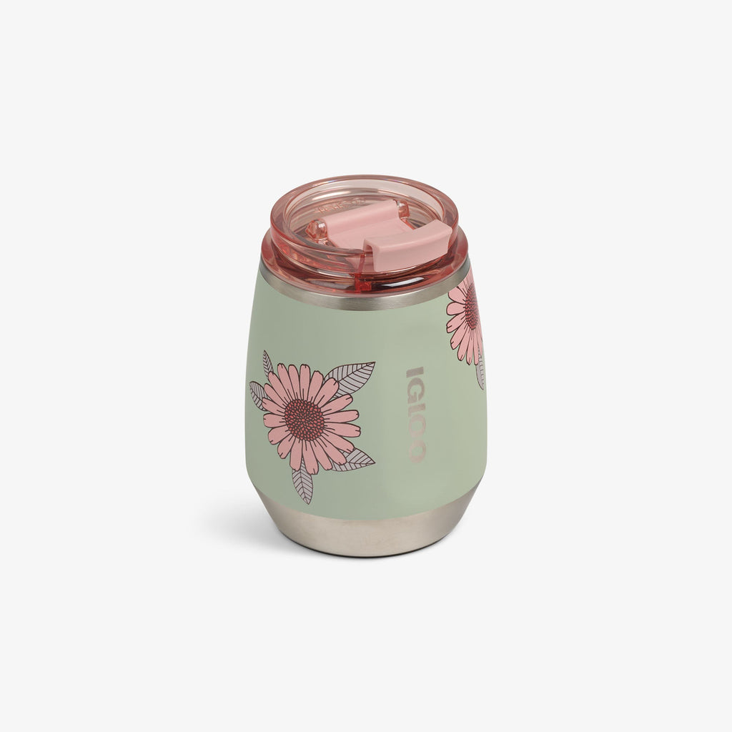Floral 10 Oz Wine Tumbler R6 - Sage - Product View