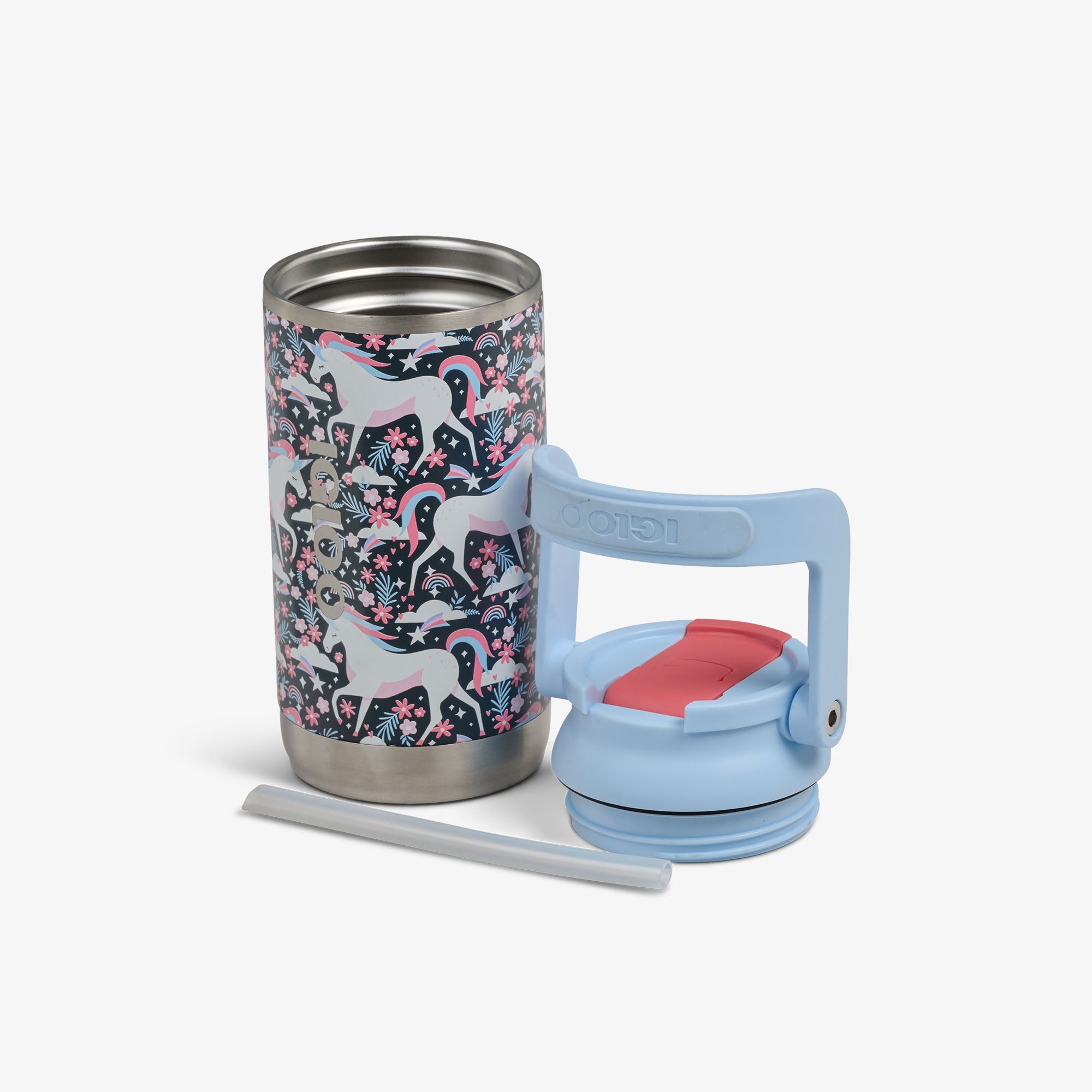 Kids Lunch 12 Oz Sipper Bottle L6 - Unicorns - Open View