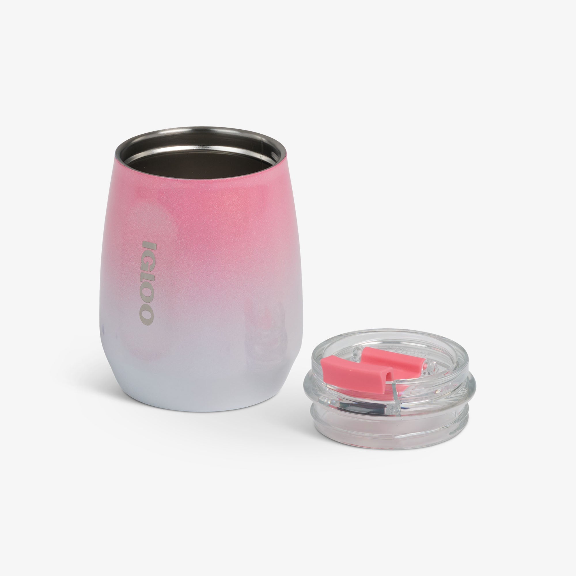 10 Oz Wine Tumbler C1 - Gradient Pink - Open View