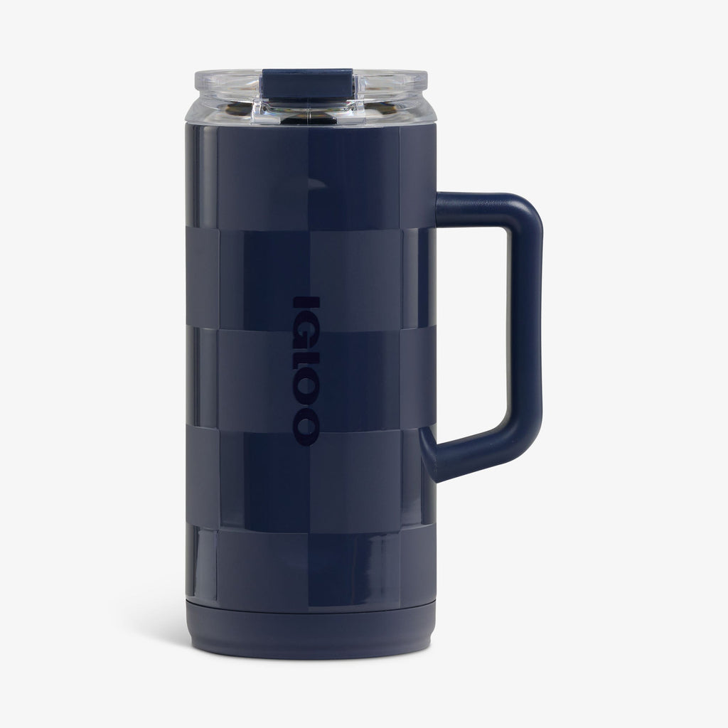 1L Beer Mug S9 - Navy Check - Front View