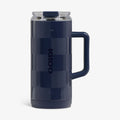 1L Beer Mug S9 - Navy Check - Front View