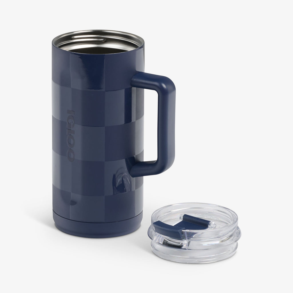 1L Beer Mug S9 - Navy Check - Open View